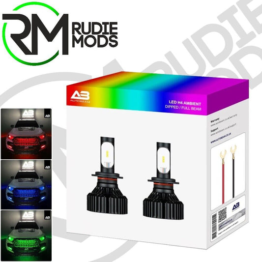 Autobeam LED H4 Car Ambient + Dipped / Full Beam Unit