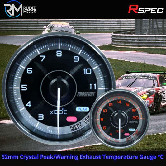 R-SPEC 52mm 52mm Crystal Peak/Warning Exhaust Temperature Gauge °C Car Gauge