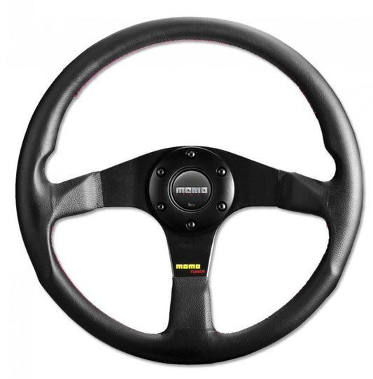 Momo Steering Wheel Tuner 350mm Black Leather with black centre