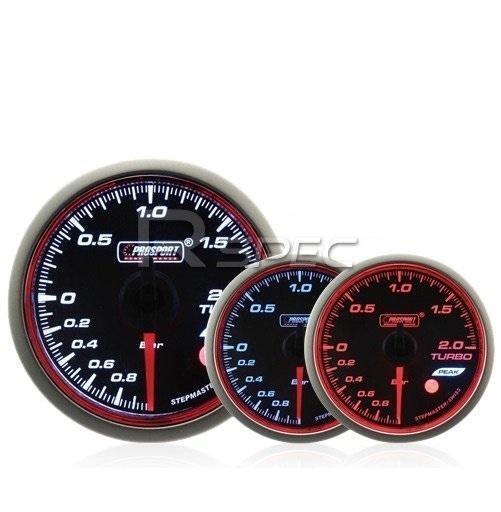 Prosport 60mm Turbo Boost Gauge BAR Smoked Stepper WRC Style