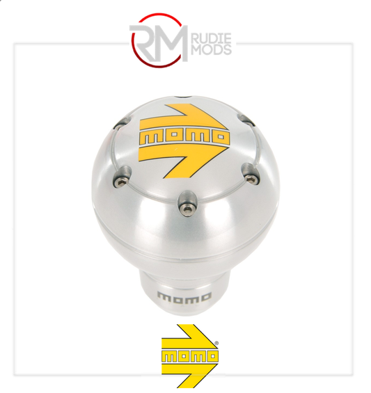 GENUINE MOMO SK51 GEAR KNOB - GLOSSY SILVER ALUMINIUM POSK51SILVERL