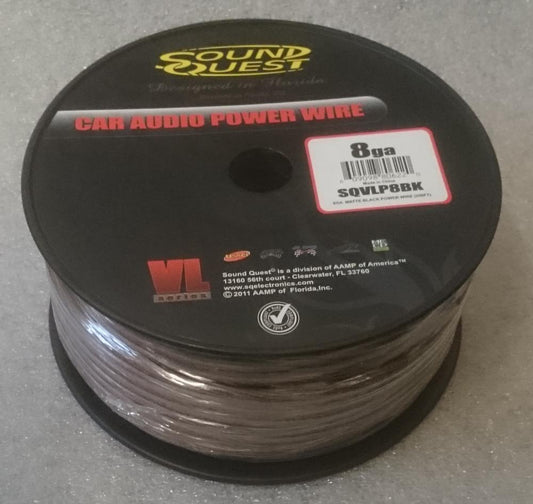 Soundquest 8 Gauge Car Audio Ground Earth Cable 250 Foot 72 Meter Drum Roll BULK