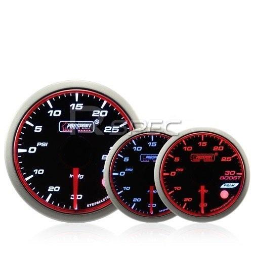Prosport 60mm Turbo Boost Gauge PSI Smoked Stepper WRC Style