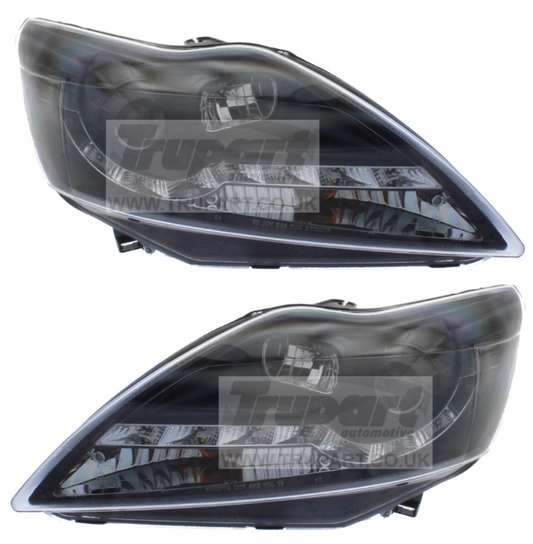Ford Focus MK2.5 2008 - 2012 DRL Black Headlights RHD