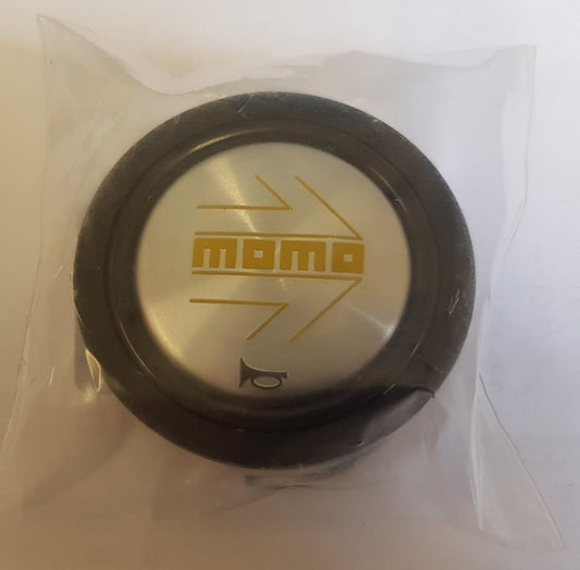 Genuine Momo Silver Arrow Yellow Logo steering wheel horn push button