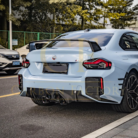 BMW G87 M2 M Performance Style Pre-Preg Carbon Fibre Rear Bumper Trims 2023-