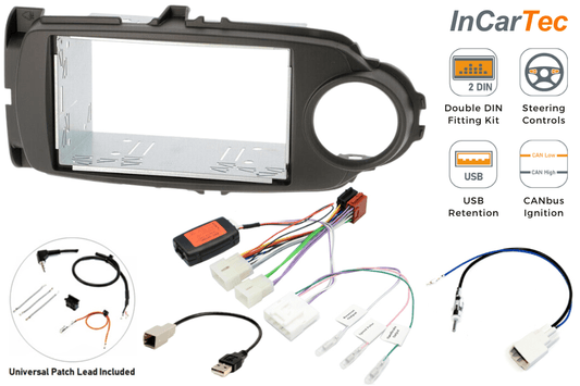 Toyota Yaris (2017-2020) complete Double DIN car stereo upgrade fitting kit