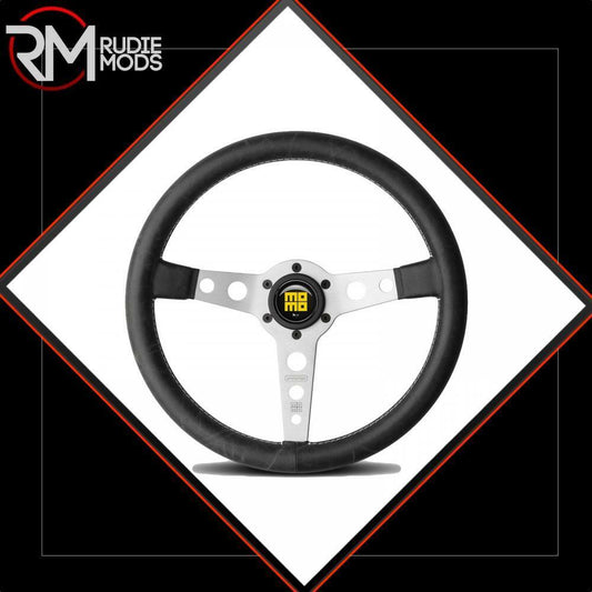 GENUINE MOMO PROTOTIPO HERITAGE SILVER SPOKE STEERING WHEEL VPROHERIT35S