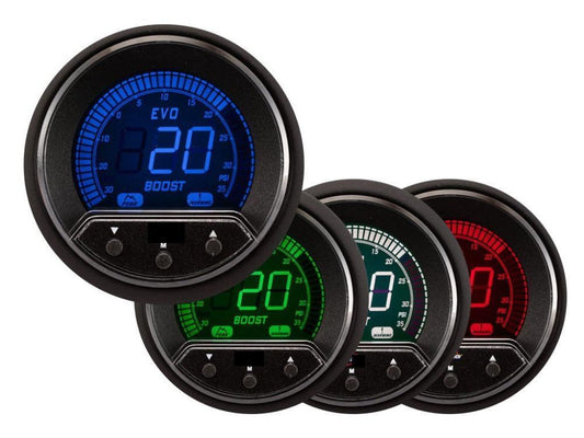 Prosport Evo 52mm LCD 35 PSI Boost Gauge 4 colour with peak and warning