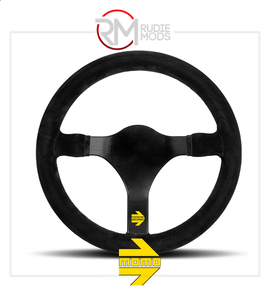 MOMO MOD.31 STEERING WHEEL - BLACK SUEDE Ø340mm M11150313421L