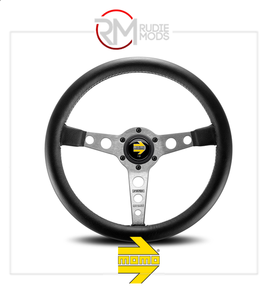 Official MOMO PROTOTIPO STEERING WHEEL - SILVER/BLACK Ø350mm M11111525111