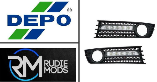 Audi A4 Mk.2 Incl. S4 & RS4 01-04 Pair of LED Daytime Running Lights Top Quality
