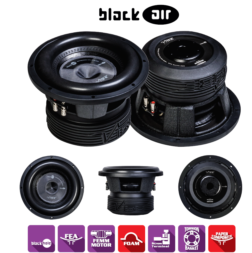 Vibe Blackair10-D2 10" Dual 2 ohm Car Sub Subwoofer 600w RMS / 1800 Peak