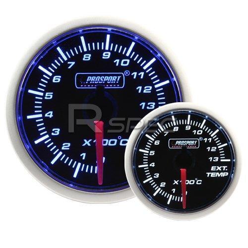 Prosport 52mm Super Smoked Blue / White Exhaust Gas Temperature EGT Gauge