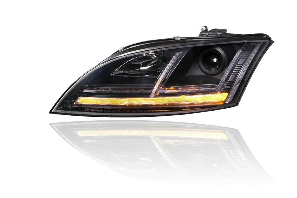 Audi TT 2006-2009 8J Black LED DRL Headlights Sequential Indicator
