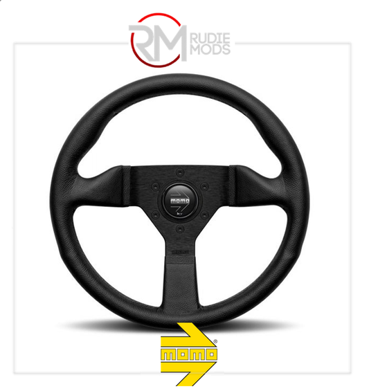 GENUINE MOMO MONTECARLO STEERING WHEEL BLACK LEATHER Ø320mm M11111785225L