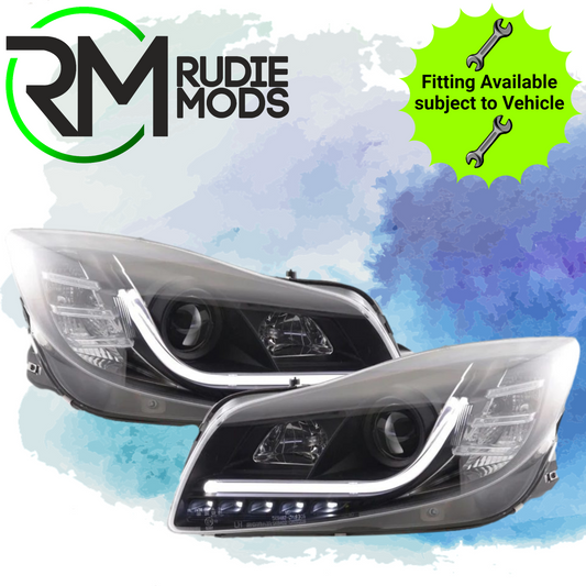 Black LED DRL Lightbar Daylight Running Headlights for Vauxhall Insignia 08-2013