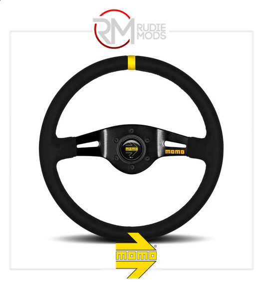 GENUINE Momo Model 03 Steering Wheel BLACK SPOKE/BLACK SUEDE Ø350mm M11150405211