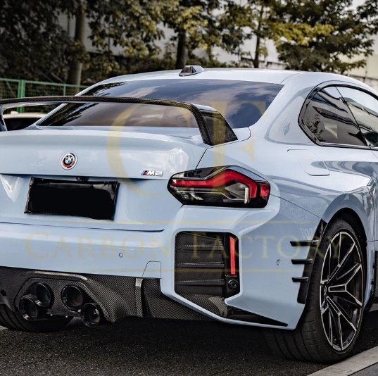 BMW G87 M2 M Performance Style Pre-Preg Carbon Fibre Rear Bumper Trims 2023-
