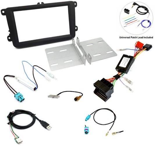 InCarTec VW T6 Double Din Fitting kit Steering wheel Controls USB Camera DAB