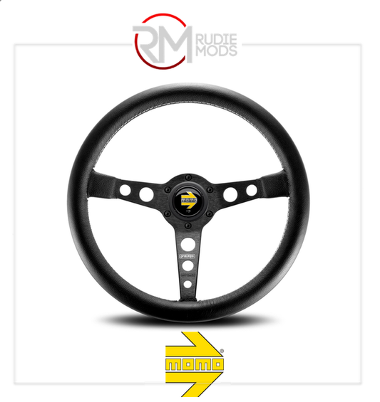 Official MOMO PROTOTIPO STEERING WHEEL - BLACK/BLACK Ø350mm M11111525211