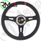 CAR STEERING WHEEL DRIFTING BLACK LEATHER RED INSERTS Ø330mm VDRIFT33NROSR