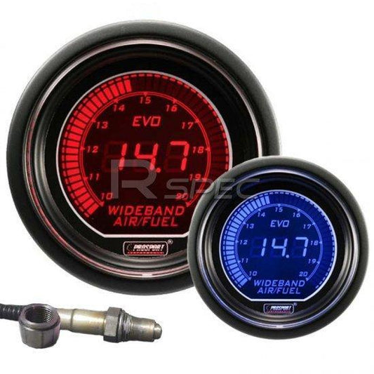 Prosport 52mm EVO Car Wideband Air Fuel Ratio AFR Red Blue LCD Digital Display