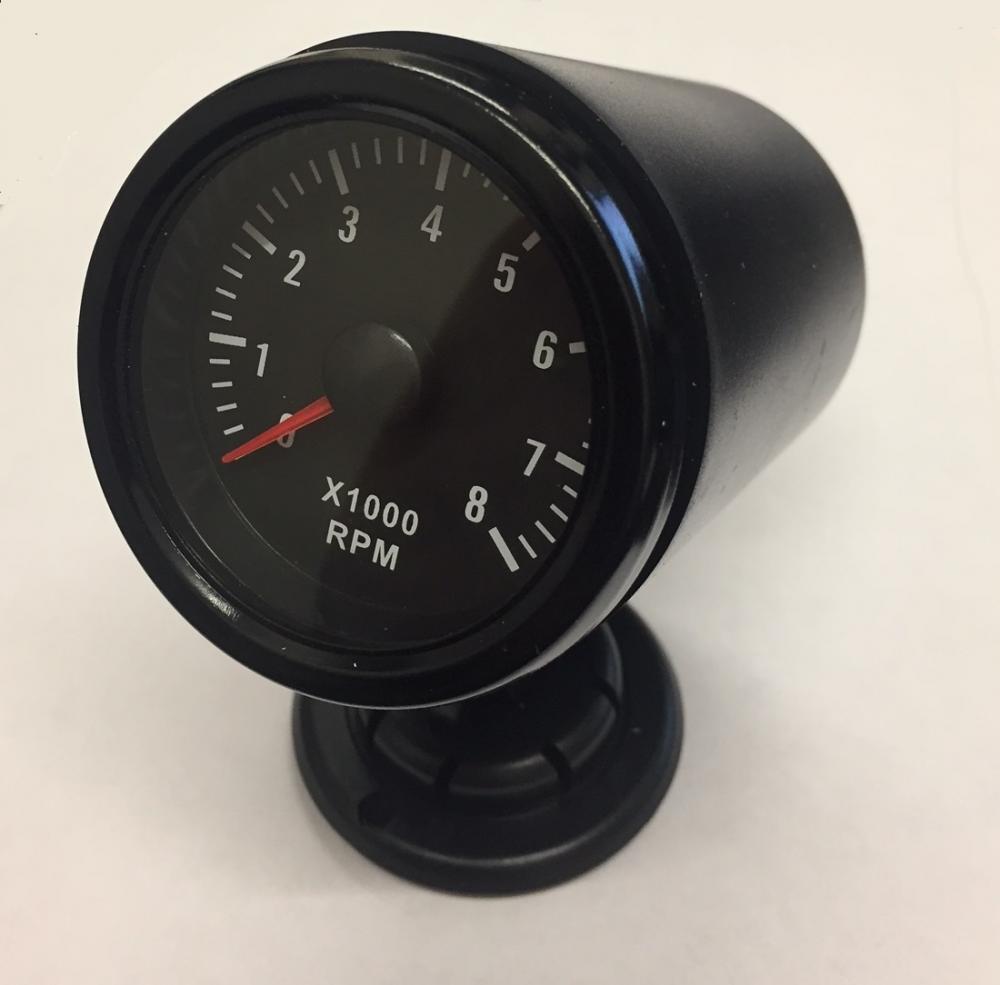 52mm Black face Waterproof Petrol Tacho Rev gauge and mounting pod