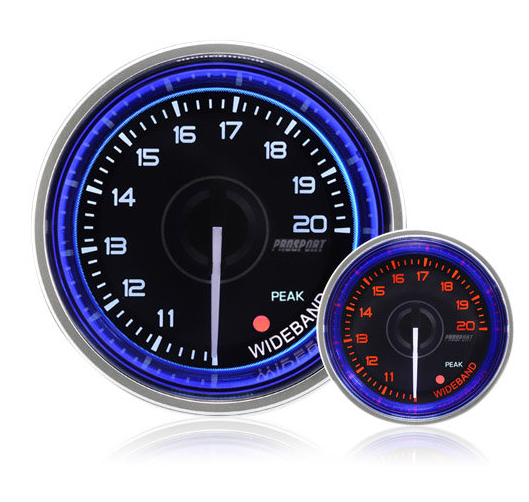 52mm Crystal Blue Peak/Warning Wideband AFR Kit