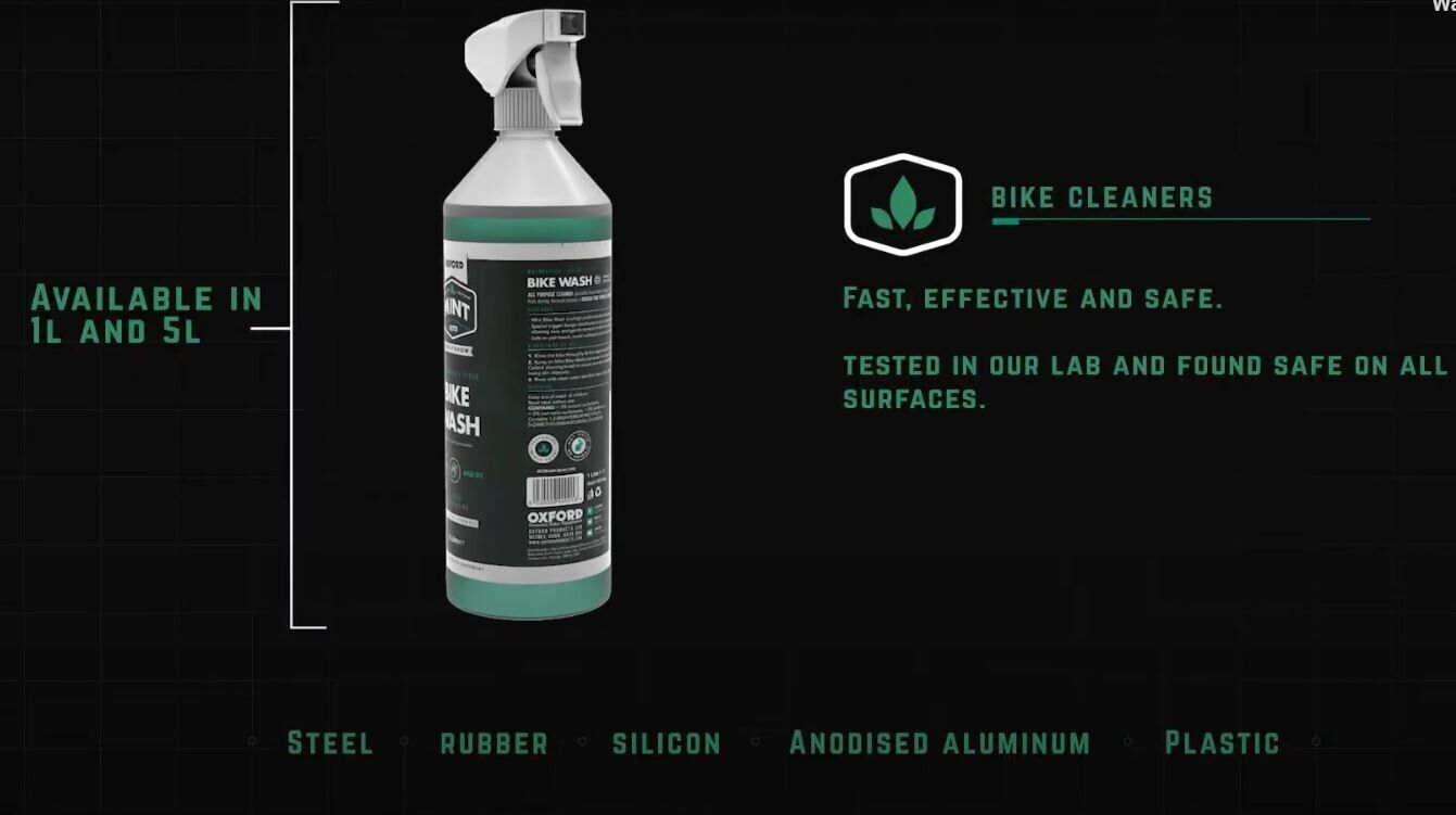 Oxford Mint Bike Wash reusable 1 ltr Bottle foaming trigger High performance