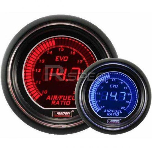 Prosport 52mm EVO Car Air Fuel Ratio AFR Red Blue LCD Digital Display Gauge
