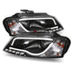 Audi A3 2008-2012 8P Black Led Light Bar DRL Daylight Running Light Headlights
