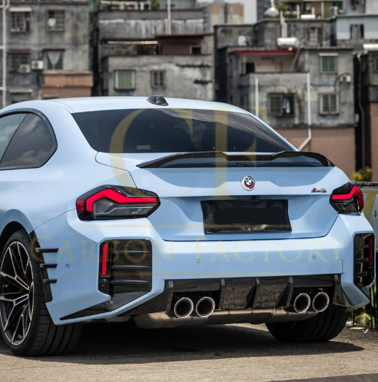 BMW G87 M2 M Performance Style Pre-Preg Carbon Fibre Rear Bumper Trims 2023-