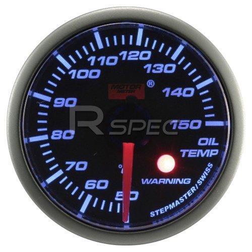 Car 52mm Smoked Blue 52mm Stepper Motor Oil Temp Deg C with warning
