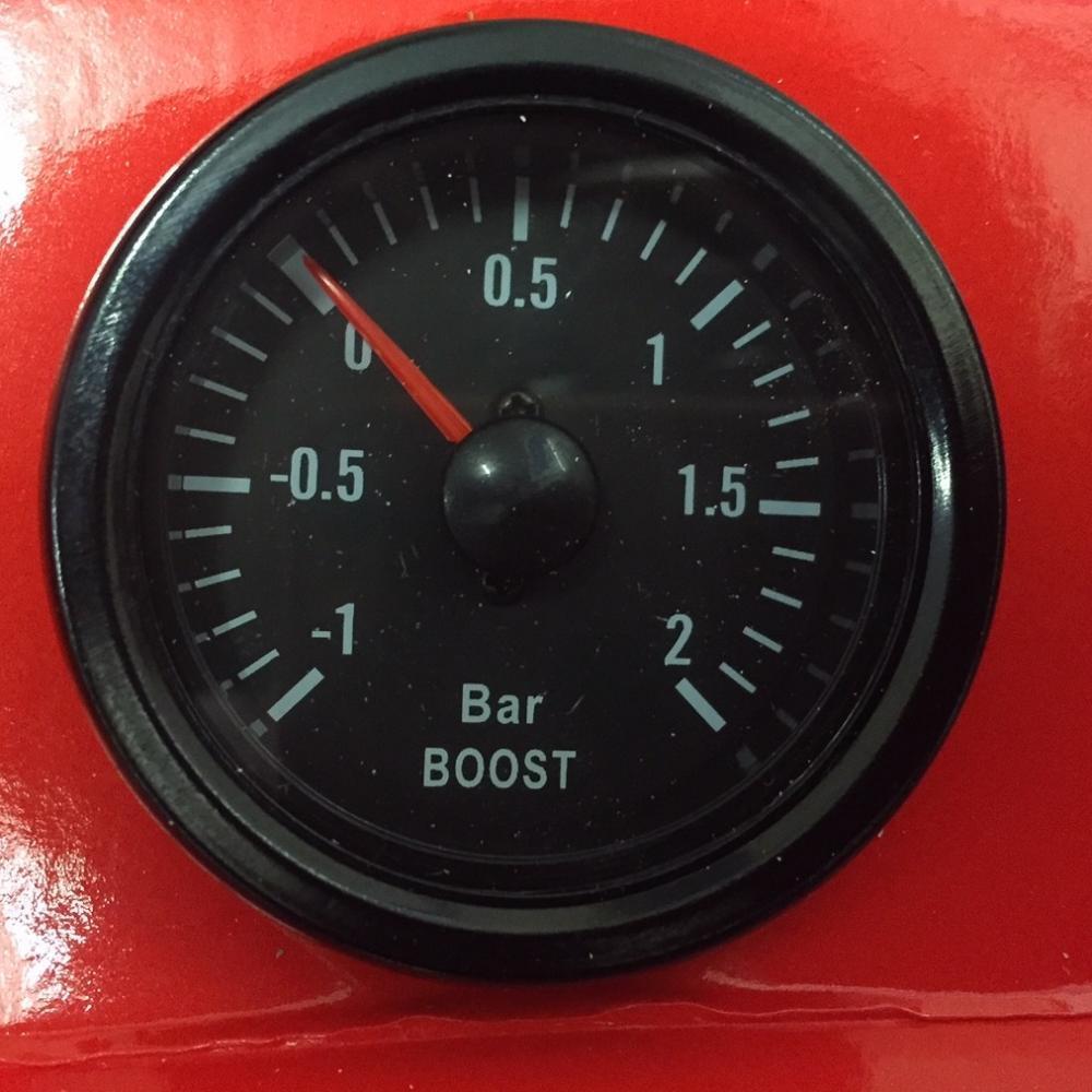 52mm Black face Waterproof Car Boost Gauge -1 to 2 BAR