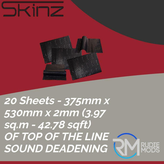 Skinz Pro Black 3mm 20 Sheets Car Van Deadening Sound Proofing 42.78 sq.ft