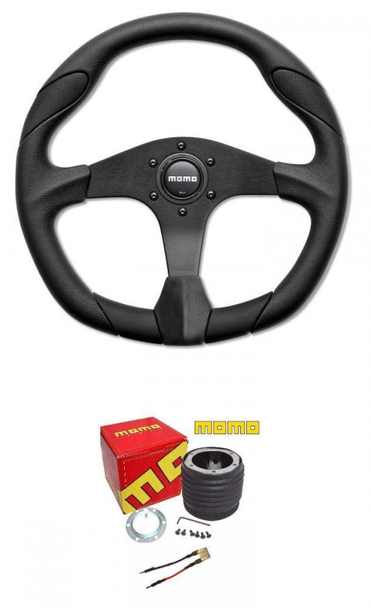 Momo Quark Black 350mm Steering Wheel and Momo boss Ford Focus Mk1 98-05