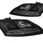 Audi TT 2006-2009 8J Black LED DRL Headlights Sequential Indicator
