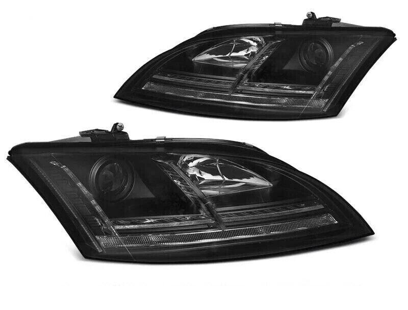 Audi TT 2006-2009 8J Black LED DRL Headlights Sequential Indicator