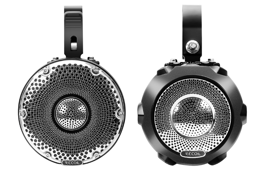 water-resistant speakers 4-inch amplified 200 Watt PAIR Recoil R4 Marine & Power-Sports