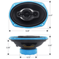 speakers coaxial 6" X 9" 240 watt 4-way PAIR RCX694 RECOIL Echo-Series