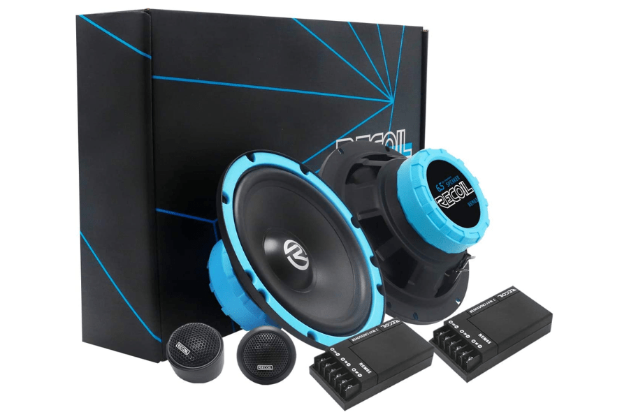 Component speakers 165mm & 10 inch amplified underseat subwoofer RECOIL