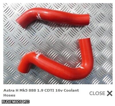 Vauxhall Astra H Mk5 888 1.9CDTi Coolant Silicone Hose Kit Roose Motorsport