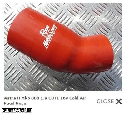 Vauxhall Astra H Mk5 888 1.9CDTi Cold Air Feed Silicone Hose Roose Motorsport