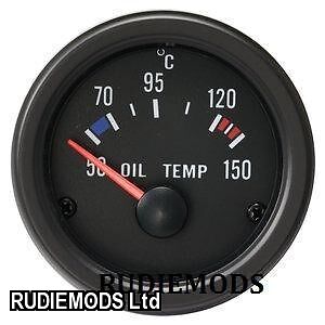 52mm Black Waterproof Oil Temperature Deg C gauge