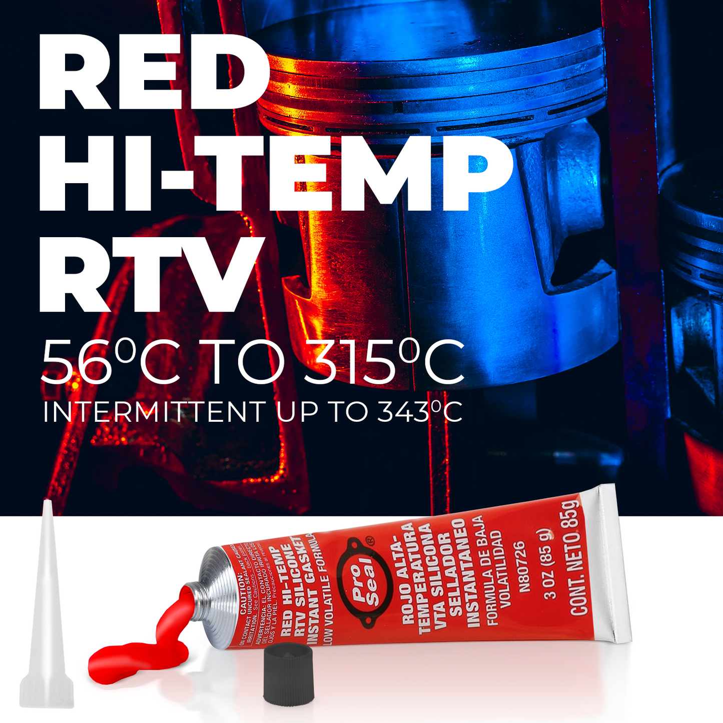 JB-Weld Red Hi-Temp RTV Silicone Instant Gasket Maker Sealant Glue 85G 31314UK