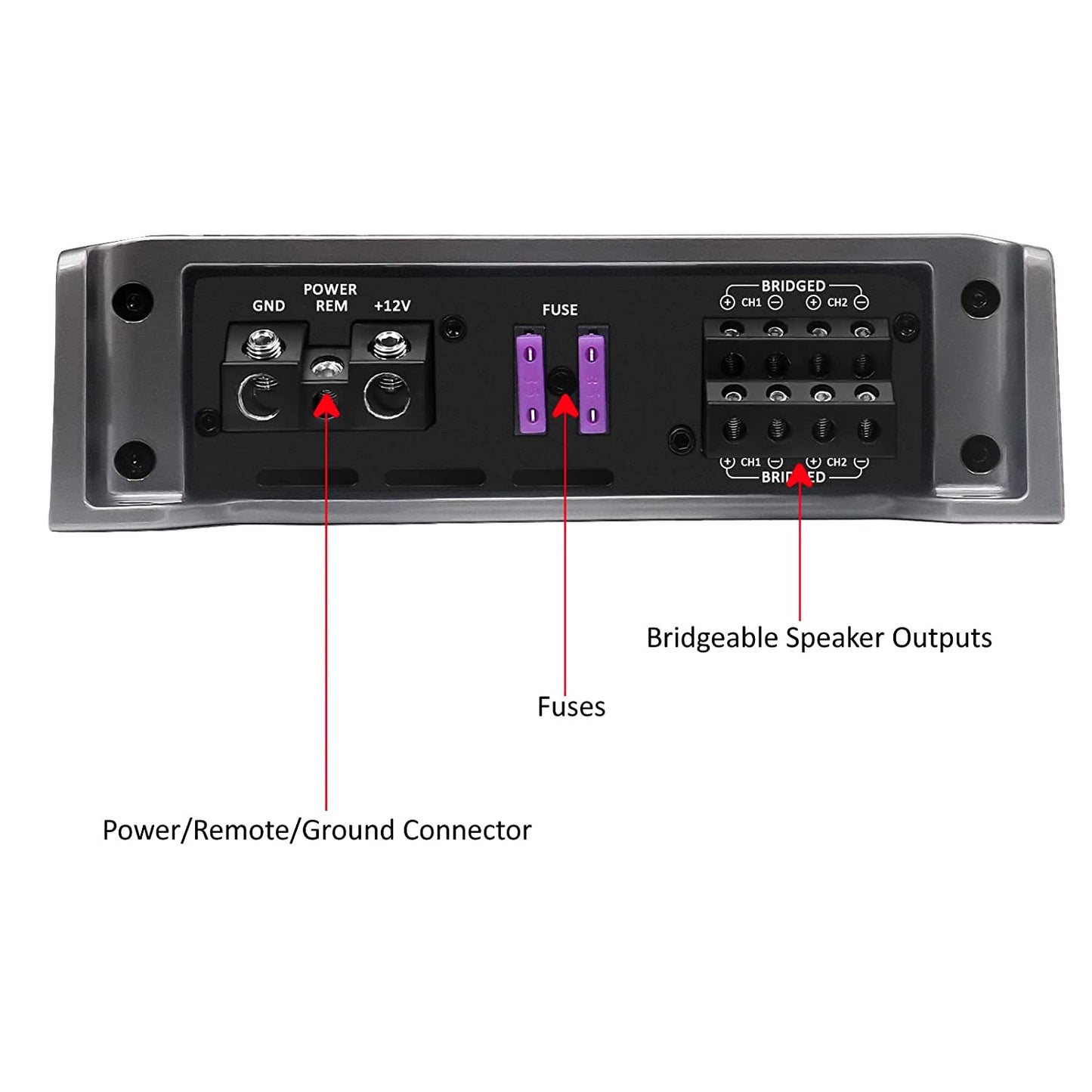 Full Range Amplifier REA600.4 4x130W Class AB, 4 Channel, RECOIL