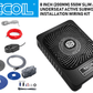 slim amplified underseat car subwoofer & wiring kit 8-inch (200mm) 550W RECOIL