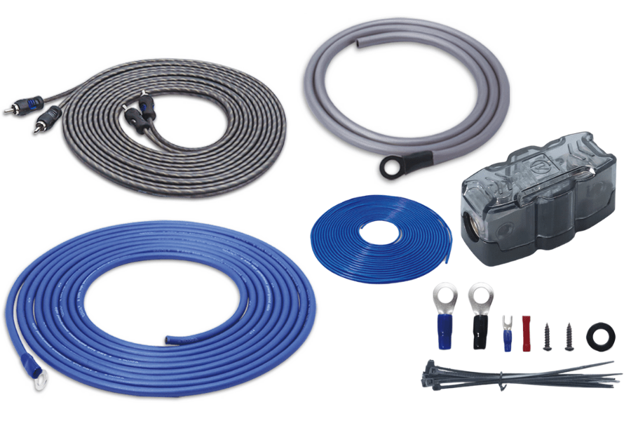 slim amplified underseat car subwoofer & wiring kit 8-inch (200mm) 550W RECOIL