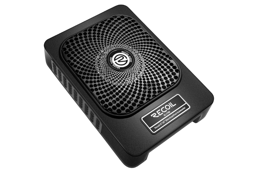 slim amplified underseat car subwoofer & wiring kit 8-inch (200mm) 550W RECOIL